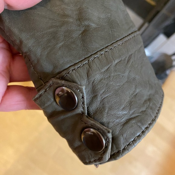 Maje Women's Genuine Lamb Leather Gray Moto Jacket, Size Medium - Picture 5 of 12